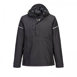 Portwest PW330 Overhead Breathable Waterproof and Windproof Rain Jacket (Black)
