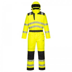 Portwest PW352 Yellow/Black Hi-Vis Waterproof Insulation Lined Winter Coverall