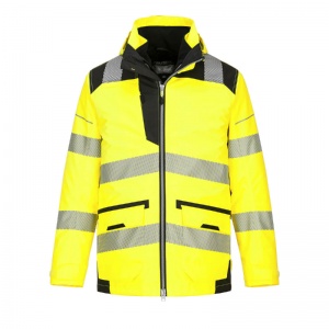 Portwest 367 5-In-1 Yellow/Black Waterproof Hi-Vis Jacket