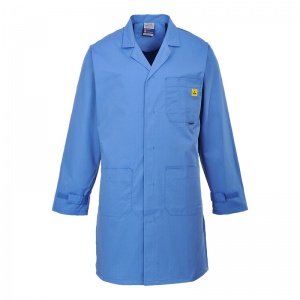 Portwest AS10 Blue Anti-Static ESD Coat