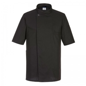 Portwest C735 Short-Sleeve Chefs Black Surrey  Jacket