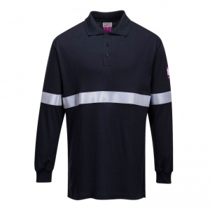Portwest FR03 FR Anti-Static Polo Shirt with Reflective Stripes