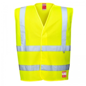 Portwest FR71 Yellow Hi-Vis Anti-Static FR Vest (Pack of 6)