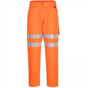 Portwest EC40 Eco Hi-Vis Work Trousers with Knee Pad Pockets (Orange)