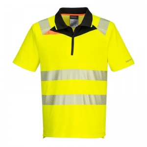 Portwest DX412 DX4 Zip Yellow Hi-Vis Polo Shirt