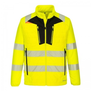 Portwest DX473 DX4 Yellow Hi-Vis Hybrid Baffle Jacket