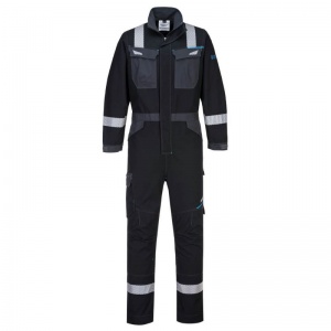 Portwest FR503 Black Chemical Protection and Flame Retardant Coveralls