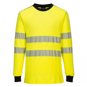 Portwest FR701 PW3 Yellow and Black Flame Resistant Hi-Vis Shirt