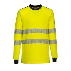 Portwest FR701 PW3 Yellow and Navy Flame Resistant Hi-Vis Shirt