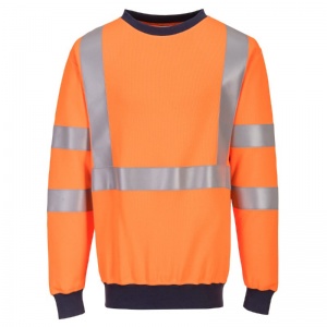 Portwest FR703 Orange Flame-Retardant Hi-Vis Sweatshirt