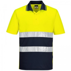 Portwest S175 Hi-Vis Lightweight Contrast Polo Shirt (Yellow/Navy)