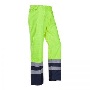 Sioen 5874 Tielson Yellow/Navy Hi-Vis Water-Repellent Flame Retardant Trousers with Anti-Static Fabric