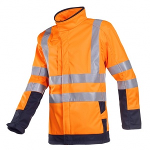 Sioen 9633 Playford Orange/Navy Waterproof Hi-Vis Softshell Jacket with Electric ARC Protection