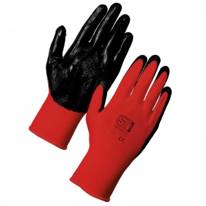 Supertouch 2672 Nitrotouch Nitrile Red Handling Gloves