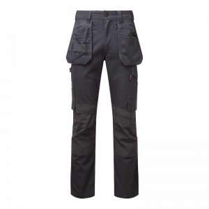 TuffStuff 715 Grey Proflex Slim-Fit Work Trousers with Knee Pad Pockets