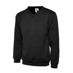 Uneek UC204 Premium V-Neck Work Sweatshirt (Black)