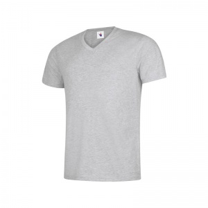Uneek UC317 100% Cotton V-Neck Work T-Shirt (Grey)