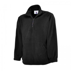 Uneek UC602 Premium Quarter-Zip Work Fleece Jacket (Black)