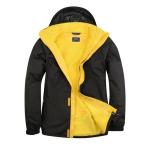 Uneek UC621 Deluxe Waterproof and Windproof Outdoor Jacket (Black/Yellow)