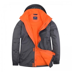 Uneek UC621 Deluxe Waterproof and Windproof Outdoor Jacket (Grey/Orange)