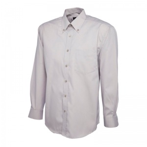 Uneek UC701 Men's Pinpoint Oxford Full-Sleeve Work Shirt (Silver Grey)