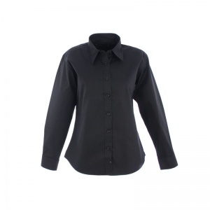 Uneek UC703 Ladies' Pinpoint Oxford Long-Sleeve Work Shirt (Black)