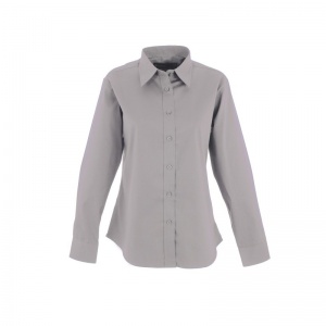 Uneek UC703 Ladies' Pinpoint Oxford Long-Sleeve Work Shirt (Silver Grey)