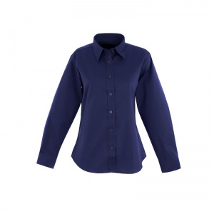 Uneek UC703 Ladies' Pinpoint Oxford Long-Sleeve Work Shirt (Navy)
