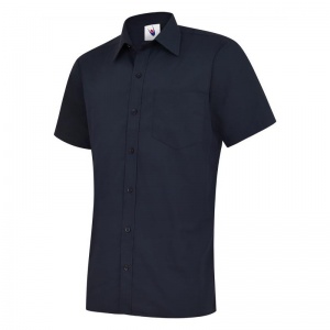 Uneek UC710 Men's Poplin Short-Sleeve Work Shirt (Navy)