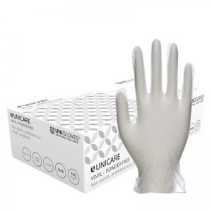 Unicare Powder-Free Clear Vinyl Gloves GS006