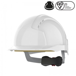 JSP EVOlite White Electric Safety Helmet with Wheel Ratchet