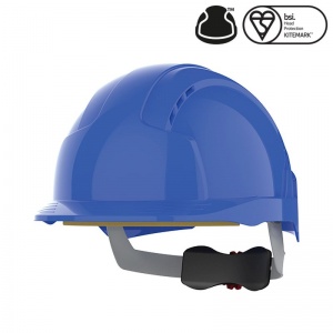 JSP EVOlite Blue Vented Helmet with Wheel Ratchet