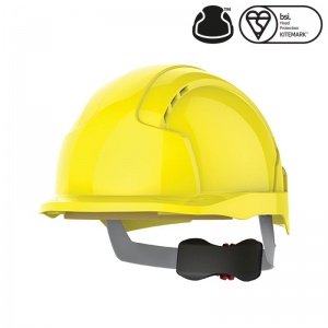JSP EVOlite Yellow Vented Micro Peak Helmet with Wheel Ratchet