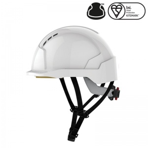JSP EVOlite White Micro Peak Vented Helmet with Linesman Wheel Ratchet