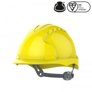 JSP EVO3 OneTouch Medium Peak Yellow Electrical Safety Helmet with Slip Ratchet