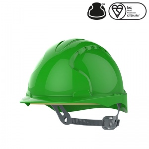 JSP EVO3 OneTouch Medium Peak Green Electrical Safety Helmet with Slip Ratchet