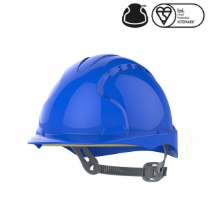 JSP EVO3 OneTouch Medium Peak Blue Electrical Safety Helmet with Slip Ratchet