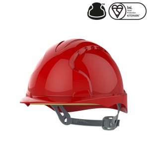 JSP EVO3 OneTouch Medium Peak Red Electrical Safety Helmet with Slip Ratchet