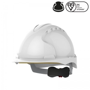 JSP EVO3 White Electrical Safety Helmet with Wheel Ratchet