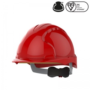 JSP EVO3 Red Electrical Safety Helmet with Wheel Ratchet