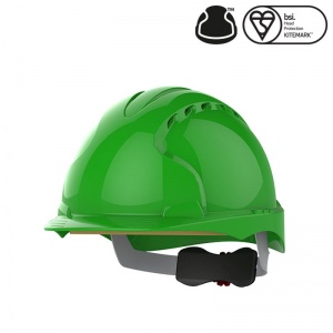 JSP EVO3 Green Vented Industrial Safety Helmet with Wheel Ratchet