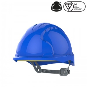 JSP EVO3 Blue Electrical Micro Peak Hard Hat with Slip Ratchet