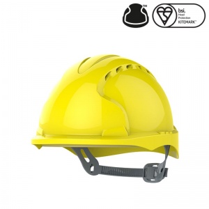 JSP EVO3 Yellow Vented Micro Peak Industrial Hard Hat