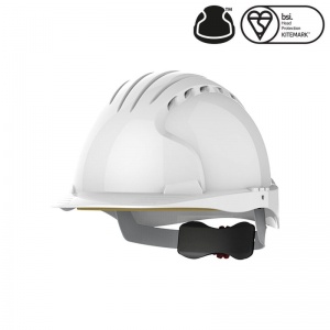 JSP EVO5 Olympus White Vented Industrial Safety Helmet with Wheel Ratchet