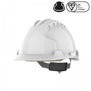 JSP MK EVO8 Non-Vented White Safety Helmet with Slip Ratchet