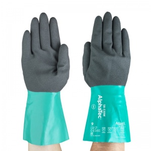 Ansell AlphaTec 58-530W Chemical-Resistant Gauntlet Gloves