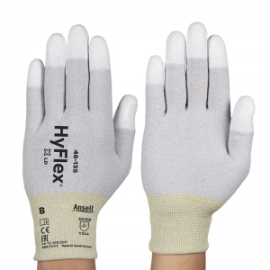 Ansell HyFlex 48-135 ESD Protective Gloves with PU Dipped Fingers