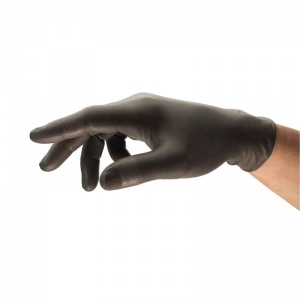 Ansell 93-250 Disposable Black Long-Cuff Nitrile Gloves
