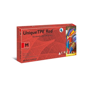Aurelia Unique TPE 47226-9 Powder-Free Red Disposable Gloves