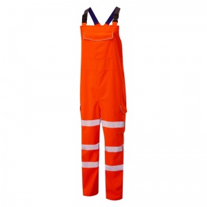Leo Workwear BB01 Northam EcoViz Hi-Vis Orange Bib and Brace